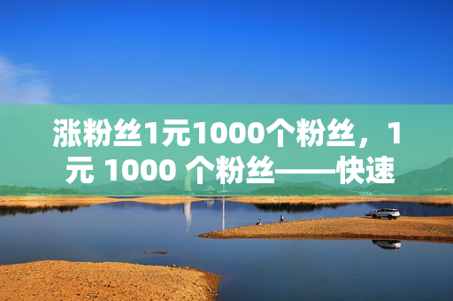 涨粉丝1元1000个粉丝，1 元 1000 个粉丝——快速涨粉的秘诀