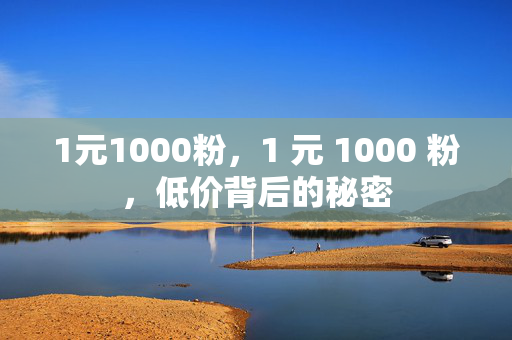 1元1000粉，1 元 1000 粉，低价背后的秘密