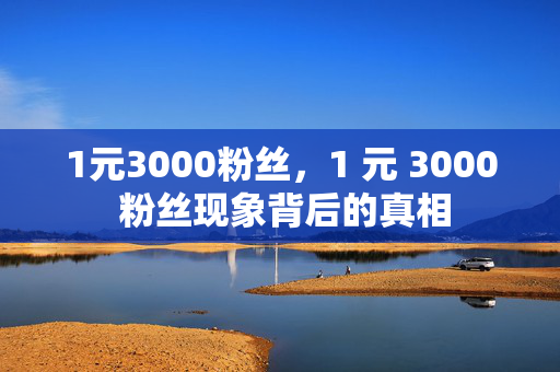 1元3000粉丝，1 元 3000 粉丝现象背后的真相