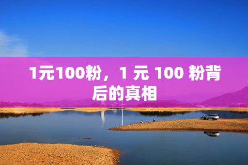 1元100粉，1 元 100 粉背后的真相